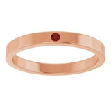14K Rose Natural Mozambique Garnet Family Stackable Ring