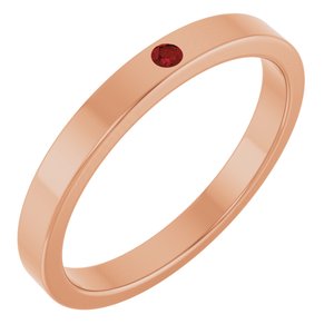 14K Rose Natural Mozambique Garnet Family Stackable Ring