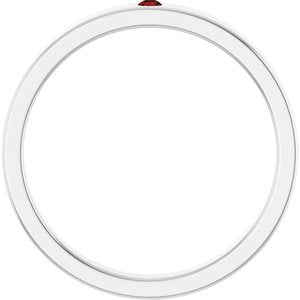 14K White Natural Mozambique Garnet Family Stackable Ring