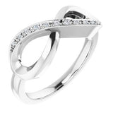 10K White .05 CTW Natural Diamond Infinity-Inspired Ring