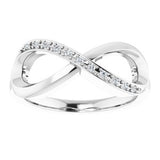10K White .05 CTW Natural Diamond Infinity-Inspired Ring