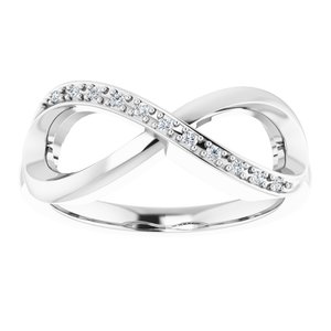 10K White .05 CTW Natural Diamond Infinity-Inspired Ring