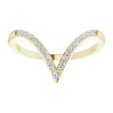 14K Yellow 1/6 CTW Natural Diamond V Ring