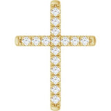 14K Yellow 1/2 CTW Natural Diamond French-Set Cross Pendant