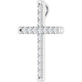 Platinum 1/2 CTW Natural Diamond French-Set Cross Pendant