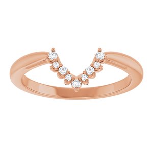14K Rose .06 CTW Natural Diamond Matching Band