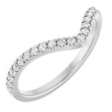 Platinum 1/5 CTW Natural Diamond Contour French-Set Band