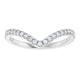 14K White 1/5 CTW Natural Diamond Contour French-Set Band