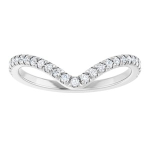 14K White 1/5 CTW Natural Diamond Contour French-Set Band