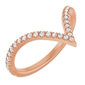 14K Rose 1/5 CTW Natural Diamond French-Set Contour Band