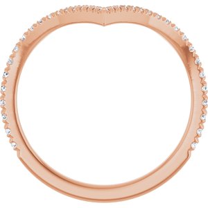 14K Rose 1/5 CTW Natural Diamond French-Set Contour Band