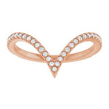 14K Rose 1/5 CTW Natural Diamond French-Set Contour Band