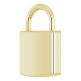 14K Yellow Engravable Lock Pendant