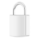 14K White Engravable Lock Pendant