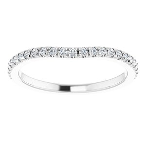 14K White 1/5 CTW Natural Diamond French-Set Matching Band