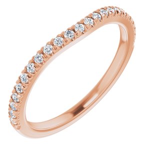 14K Rose 1/5 CTW Natural Diamond French-Set Matching Band