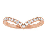 14K Rose 3/8 CTW Natural Diamond French-Set Contour Band
