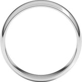 10K White 6 mm Lightweight Half Round Band Size 19.5