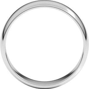 10K White 6 mm Lightweight Half Round Band Size 19.5