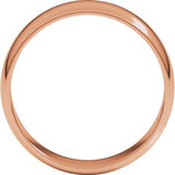 10K Rose 6 mm Lightweight Half Round Band Size 8