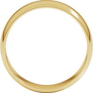 10K Yellow 6 mm Lightweight Half Round Band Size 18