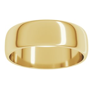 14K Yellow 6 mm Lightweight Half Round Band Size 3