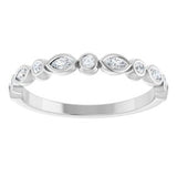 14K White 1/5  CTW Natural Diamond Anniversary Band