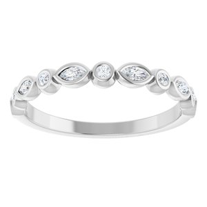 Platinum 1/5 CTW Natural Diamond Anniversary Band