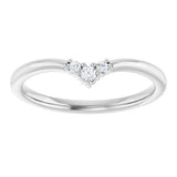 14K White .06 CTW Natural Diamond Contour Band
