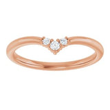 14K Rose .06 CTW Natural Diamond Contour Band