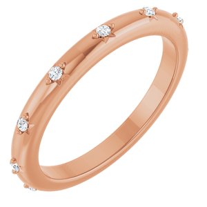 14K Rose .06 CTW Natural Diamond Eternity Band Size 4.5
