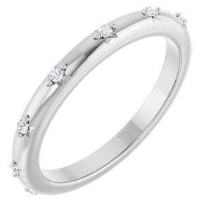 14K White .06 CTW Natural Diamond Eternity Band Size 4.5