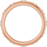14K Rose .06 CTW Natural Diamond Eternity Band Size 4.5