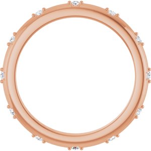14K Rose .06 CTW Natural Diamond Eternity Band Size 4.5