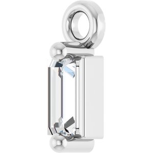 Platinum .06 CT Natural Diamond Dangle
