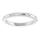 14K White .06 CTW Natural Diamond Eternity Band Size 4.5