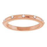 14K Rose .06 CTW Natural Diamond Eternity Band Size 4.5