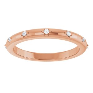 14K Rose .06 CTW Natural Diamond Eternity Band Size 4.5
