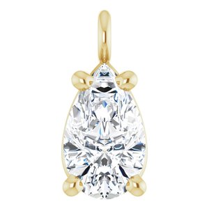 14K Yellow 1/5 CT Natural Diamond Dangle