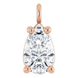 14K Rose 1/5 CT Natural Diamond Dangle