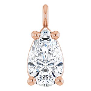 14K Rose 1/5 CT Natural Diamond Dangle