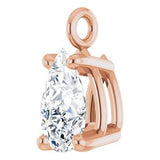 14K Rose 1/5 CT Natural Diamond Dangle