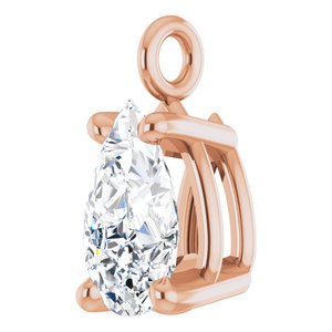 14K Rose 1/5 CT Natural Diamond Dangle
