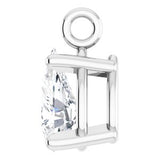 14K White 1/5 CT Natural Diamond Dangle
