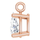 14K Rose 1/5 CT Natural Diamond Dangle