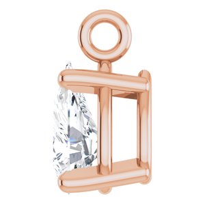14K Rose 1/5 CT Natural Diamond Dangle