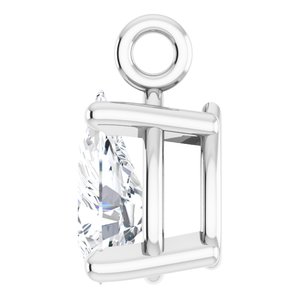 Platinum 1/5 CT Natural Diamond Dangle