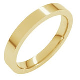 14K Yellow 3 mm Comfort-Fit Flat Band Size 15