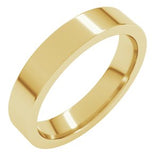 14K Yellow 4 mm Comfort-Fit Flat Band Size 6