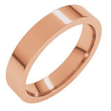 14K Rose 4 mm Comfort-Fit Flat Band Size 15.5